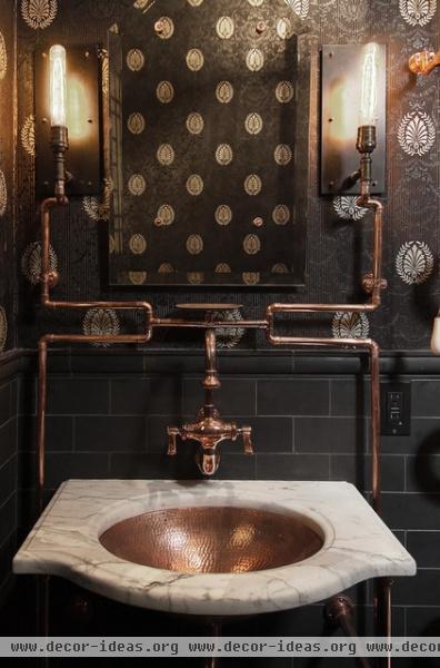 industrial bathroom by Frederic Grasset Design Build