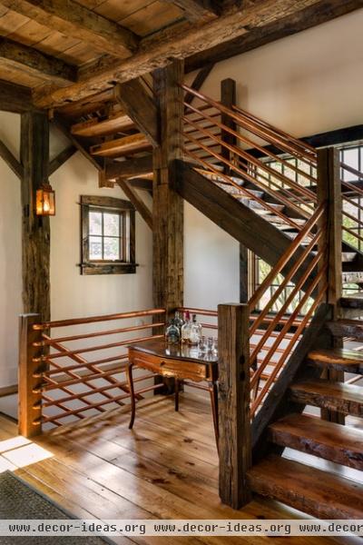 rustic staircase by Crisp Architects