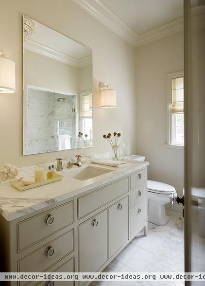 transitional bathroom by Kathleen Bost Architecture + Design