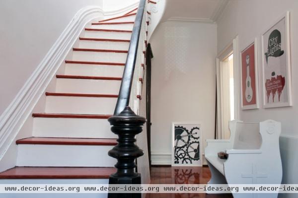 eclectic staircase by Laura Garner