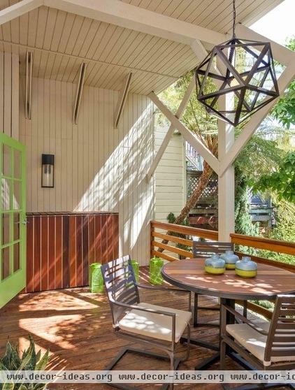 transitional deck by Susan Diana Harris Interior Design