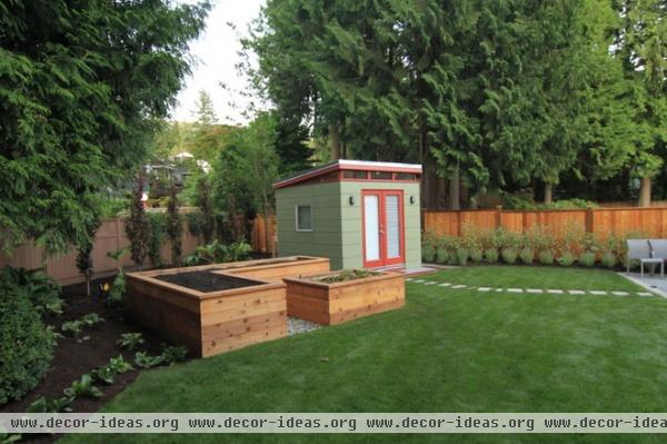 contemporary garage and shed by The Great Canadian Landscaping Company Ltd.