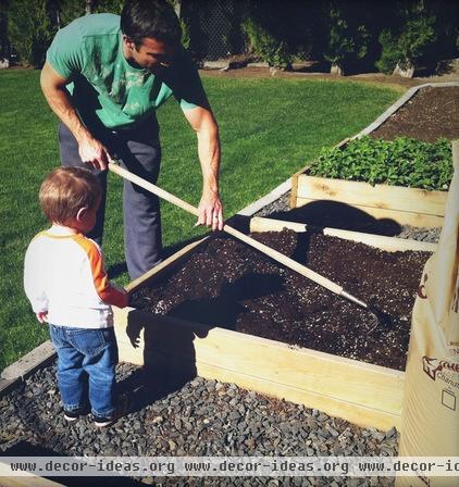 eclectic landscape Raised bed garden