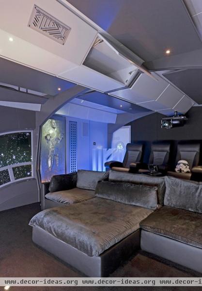 eclectic media room by CINEAK luxury seating