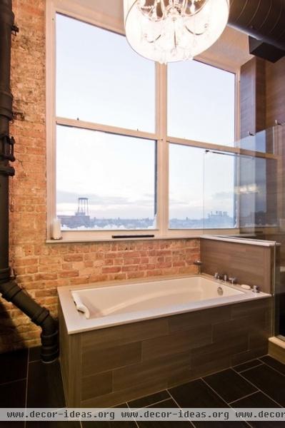 industrial bathroom by Besch Design, Ltd.