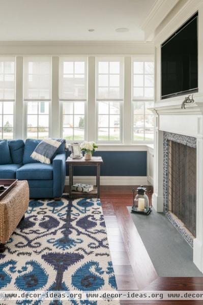 beach style family room by JS Interiors LLC