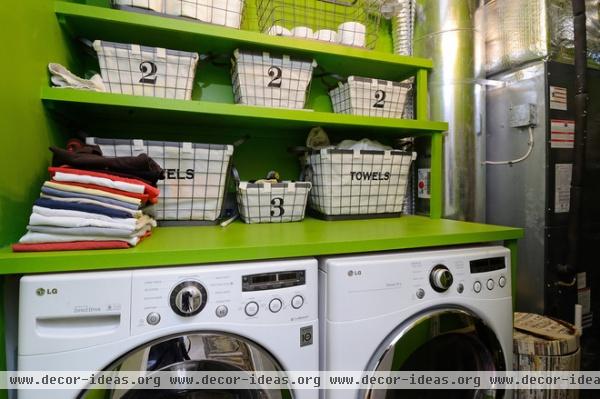 eclectic laundry room by Hudson Place Realty