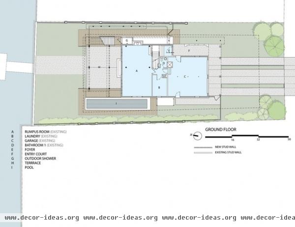 contemporary site and landscape plan by Tongue & Groove