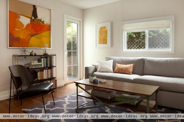 eclectic living room by Margot Hartford Photography