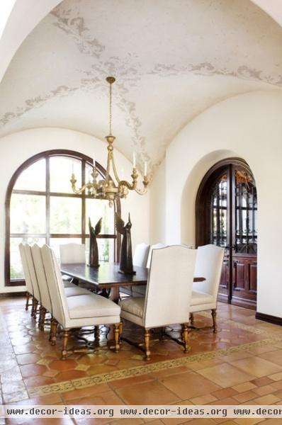 mediterranean dining room by JAUREGUI Architecture Interiors Construction