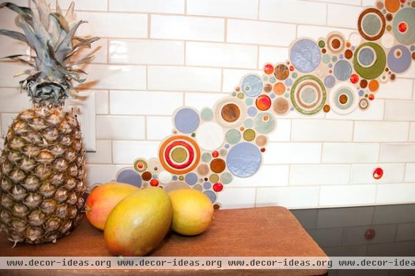 eclectic kitchen by Mercury Mosaics and Tile