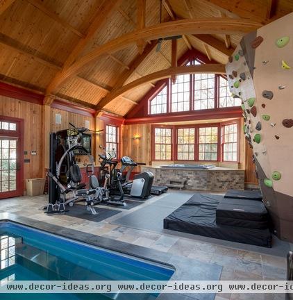 farmhouse home gym by Griffiths Construction, Inc.