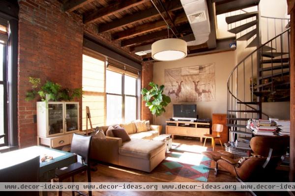 industrial living room by Chris A. Dorsey Photography