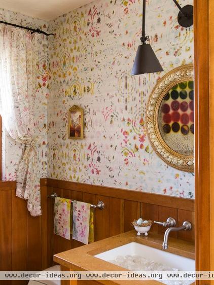 eclectic powder room by Kathy Best Design