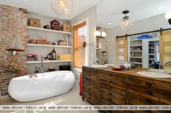 eclectic bathroom by Hudson Place Realty