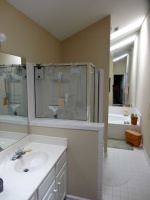 Inside Houzz: A Chopped-Up Bathroom Goes Streamlined and Swank