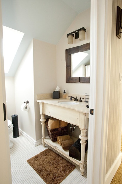 farmhouse bathroom by Robert kiejdan