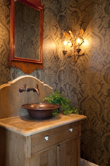 farmhouse powder room by Allard Ward Architects