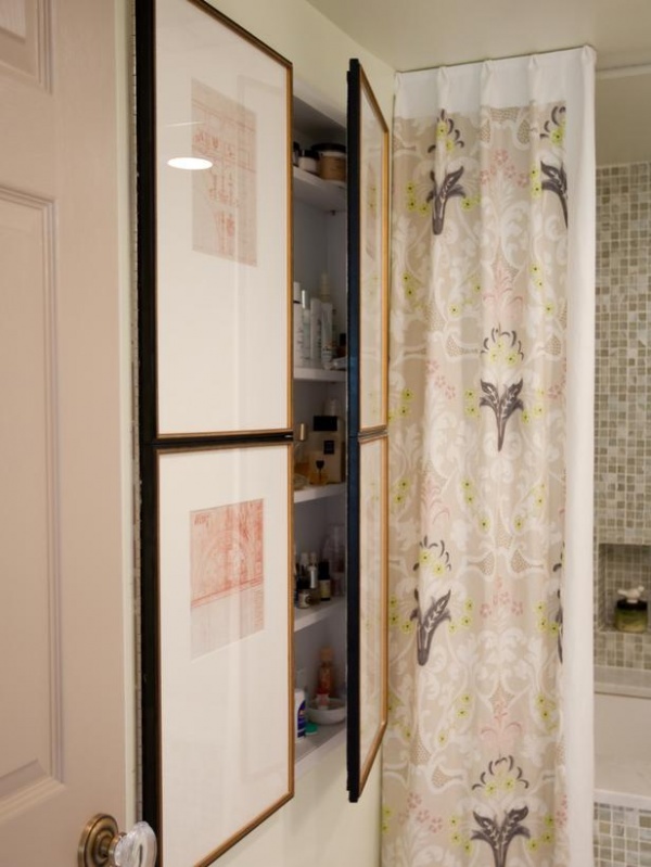 Bathroom Medicine Cabinet Hidden with Picture Frames : Designers' Portfolio