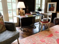 Traditional Library and French Doors and Hardwood Floors : Designers' Portfolio