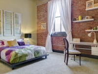 Bedroom/Study with Exposed Brick Wall : Designers' Portfolio