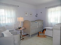 Soft Lavender Nursery with Grey Crib : Designers' Portfolio