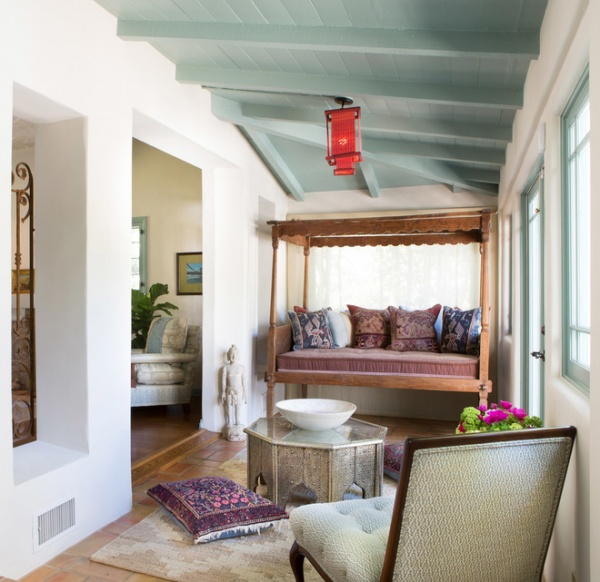 mediterranean porch by Charmean Neithart Interiors, LLC.