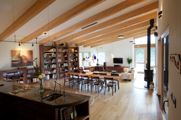 midcentury family room by Kaplan Thompson Architects