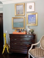 Traditional Kitds Room Dresser with Pastel Framed Art : Designers' Portfolio