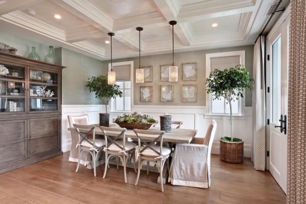 beach style dining room by Brandon Architects, Inc.