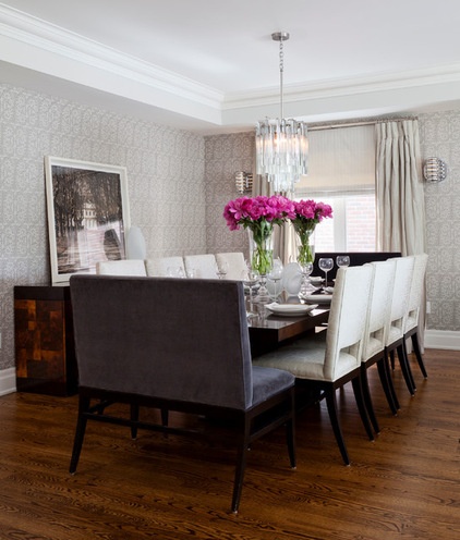 transitional dining room by Merigo Design