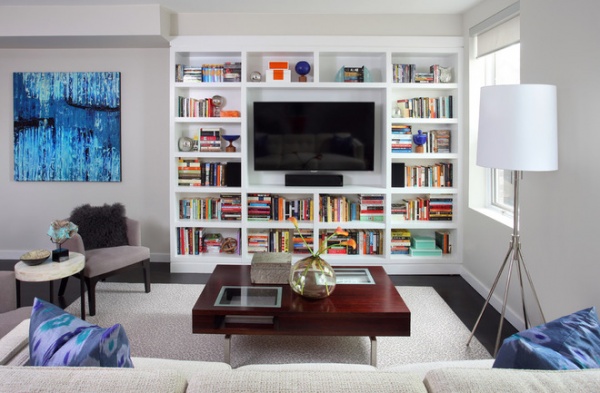 contemporary family room by kim scodro interiors