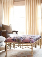 Pink and Purple Tufted Bench in Traditional Bedroom : Designers' Portfolio