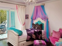 Eclectic Girls Room: Pink and Blue Toile Accents : Designers' Portfolio