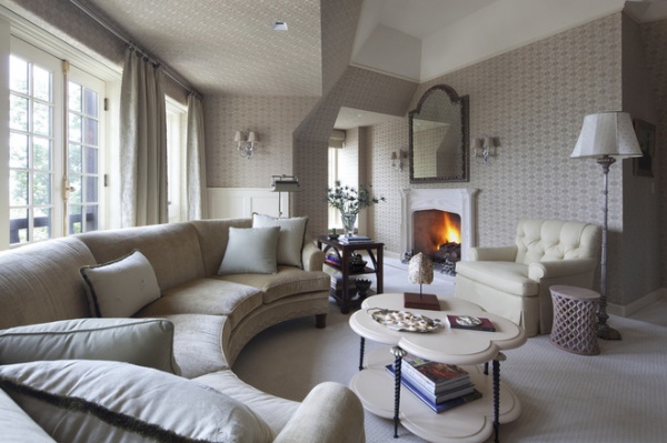 traditional living room by Burns and Beyerl Architects