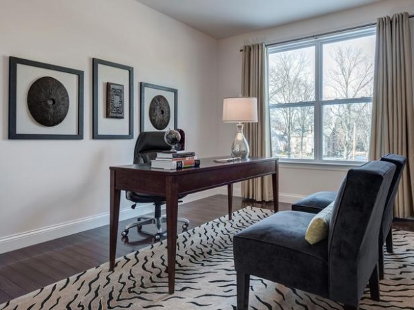 Zebra Print Area Rug in Traditional Home Office : Designers' Portfolio