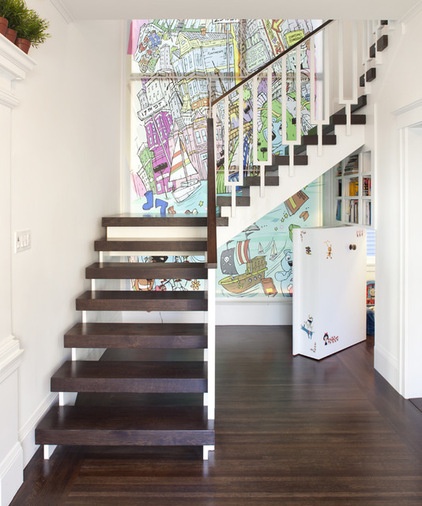 eclectic staircase by Feldman Architecture, Inc.