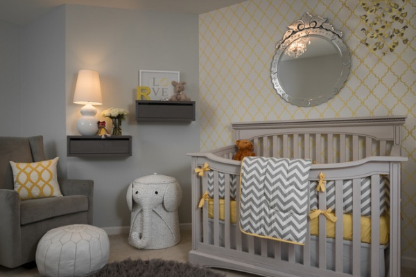 transitional nursery by Beckwith Interiors