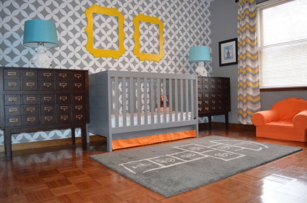 contemporary nursery by Janna Makaeva/Cutting Edge Stencils