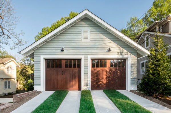 craftsman garage and shed by Saussy Burbank