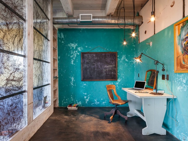 industrial home office by KuDa Photography