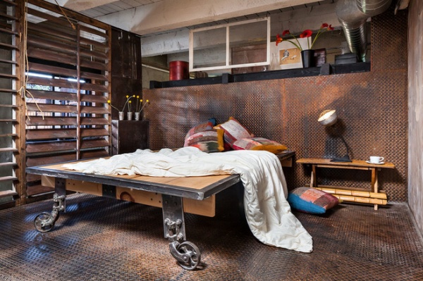 industrial bedroom by KuDa Photography