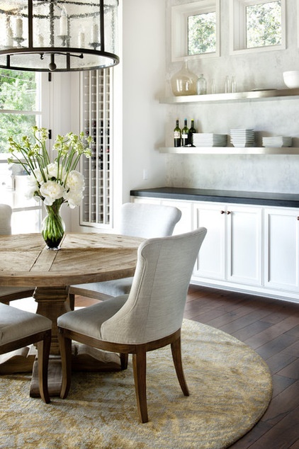 rustic dining room by JAUREGUI Architecture Interiors Construction