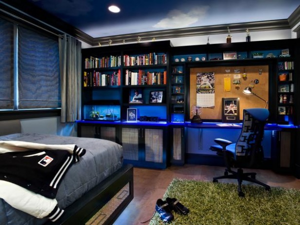 A Baseball-Themed Bedroom With Built-In Shelves : Designers' Portfolio -  Decor Ideas
