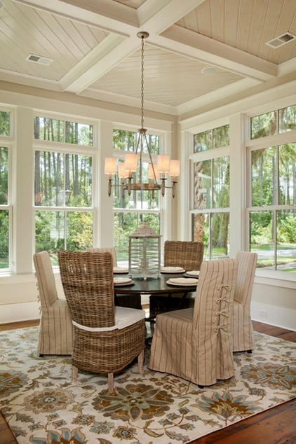 beach style dining room by Visbeen Architects