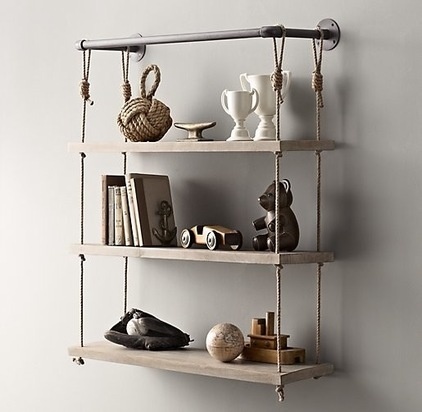 industrial wall shelves by Restoration Hardware Baby & Child