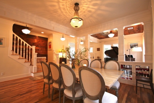 dining room 1920 Craftsman Rehab in Houston Heights Historic District