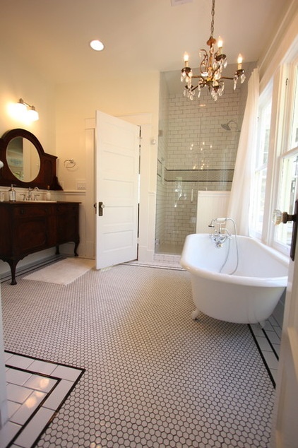 traditional bathroom 1920 Craftsman Rehab in Houston Heights Historic District