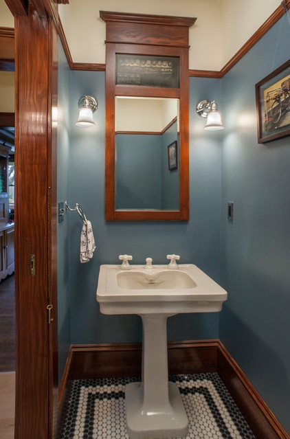 craftsman powder room by Craftsman Design and Renovation