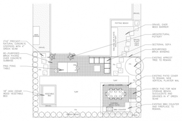 site and landscape plan Beach Contemporary Backyard